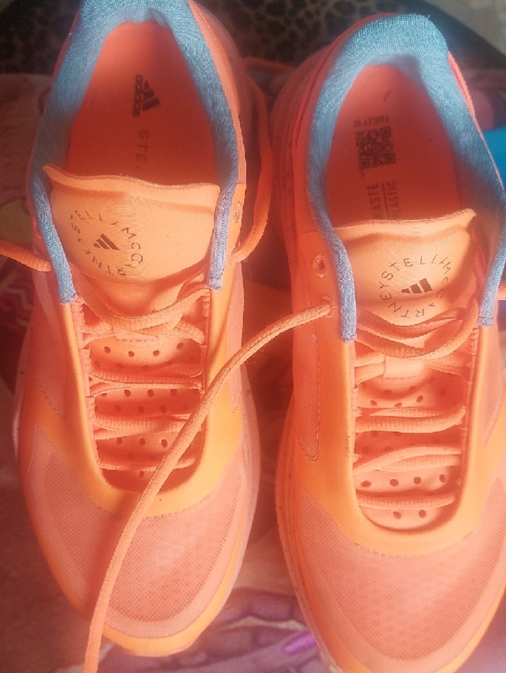 Adidas by Stella McCartney Women's Bright Orange Athletic Sneakers - Picture 2 of 8